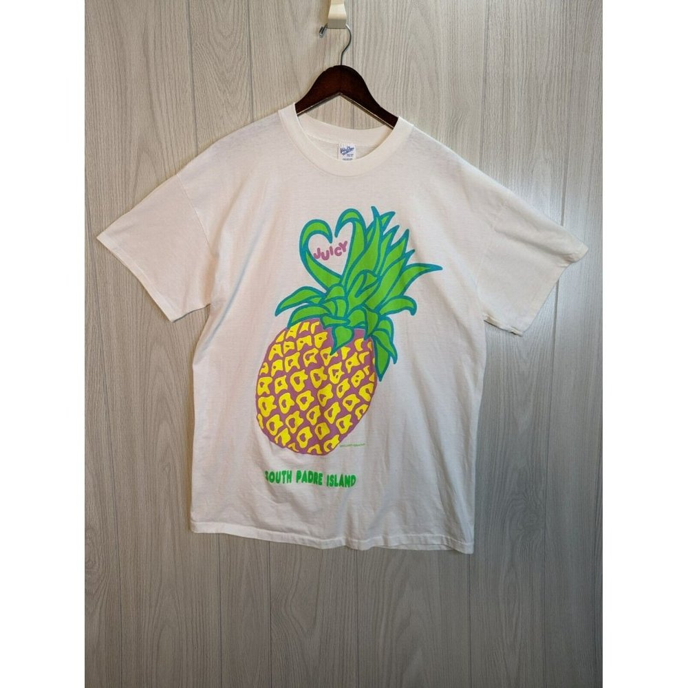 Vintage tee shirt One Size Pineapple Logo South Padre Island White Luscious